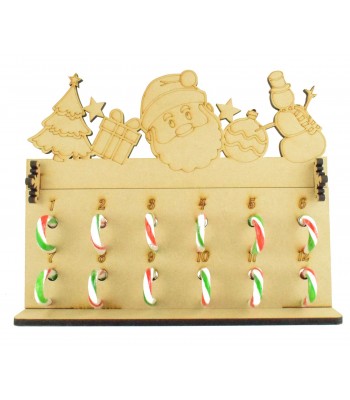 6mm Candy Cane Sweets Holder 12 Days of Christmas Advent Calendar with Christmas Shapes Topper